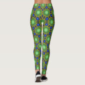 Geometry Blue Green Hexagon Vision Leggings (Achterkant)