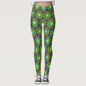 Geometry Blue Green Hexagon Vision Leggings (Voorkant)