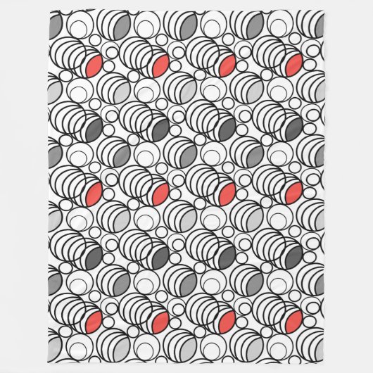 Geometry circles and rings decor retro sixties  fleece deken (Voorkant)