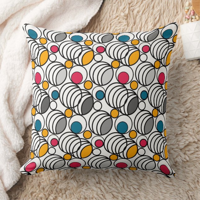Geometry circles and rings decor retro sixties  kussen (Deken)