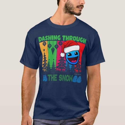 Geometry Dashing door de Sneeuw Sla Dash Game Kers T-shirt (Voorkant)