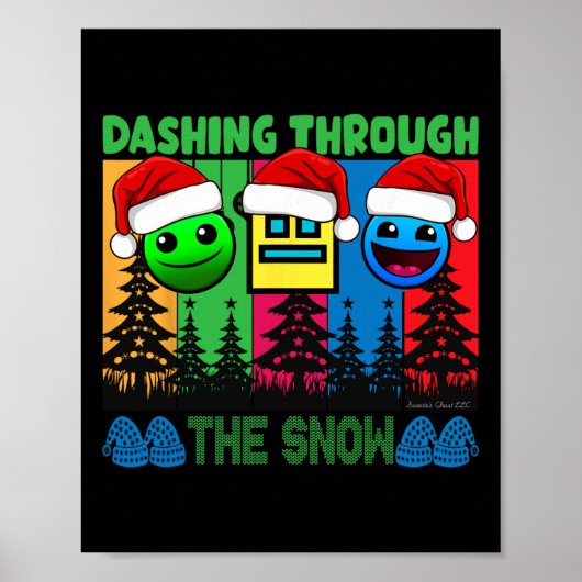 Geometry Dashing Door De Sneeuw Slaap Dash Game  Poster (Voorkant)