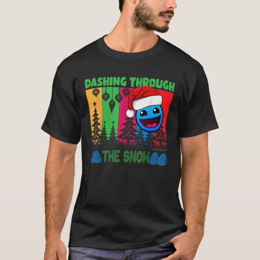 Geometry Dashing Through The Snow Slaap Dash Game T-shirt (Voorkant)