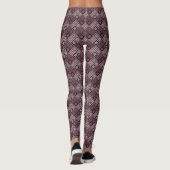 Geometry ethnic patchwork brown burgundy  leggings (Achterkant)