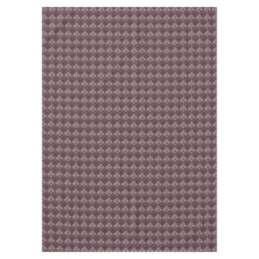 Geometry ethnic patchwork brown burgundy tafelkleed (Voorkant)