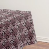 Geometry ethnic patchwork brown burgundy tafelkleed (Voorbeeld)