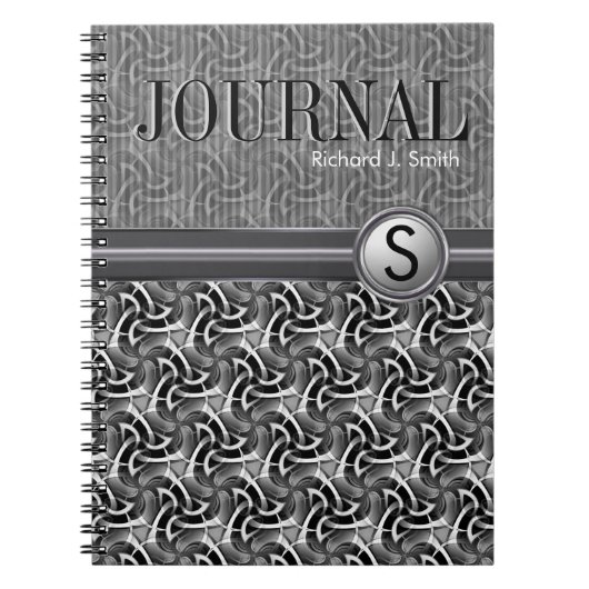 Geometry Hexagon Pattern Black White Journal Notitieboek (Voorkant)