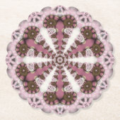 Geometry Land Earth Roze Mandala Kartonnen Onderzetters (Voorkant)