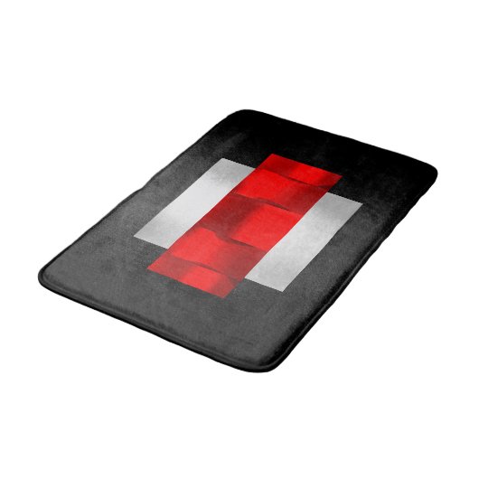 Geometry Modern Red Gray Silver Oriental VIP Badmat (Gekanteld)