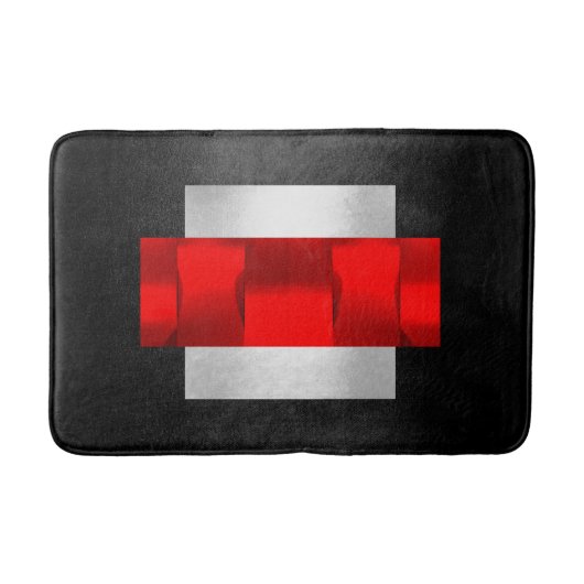 Geometry Modern Red Gray Silver Oriental VIP Badmat (Voorkant)