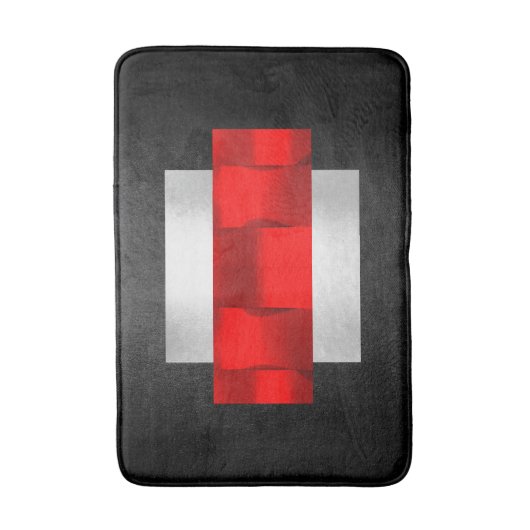 Geometry Modern Red Gray Silver Oriental VIP Badmat (Voorkant Verticaal)