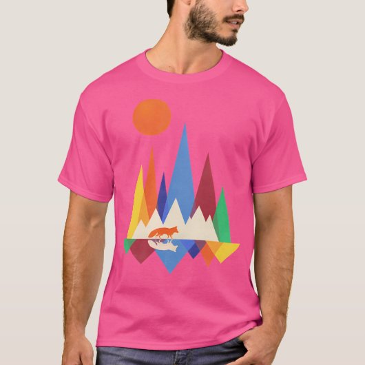 Geometry Mountains Fox T-shirt (Voorkant)