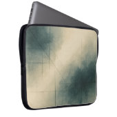 Geometry of Emotion Pt3 Japandi Teal Gray Laptop Sleeve (Voorkant Rechts)