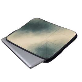 Geometry of Emotion Pt3 Japandi Teal Gray Laptop Sleeve