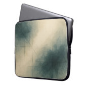 Geometry of Emotion Pt3 Japandi Teal Gray Laptop Sleeve (Voorkant Links)