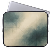 Geometry of Emotion Pt3 Japandi Teal Gray Laptop Sleeve (Voorkant)