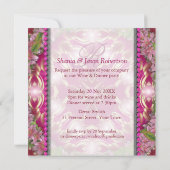 Geometry Pink Lilys Garden Dinner Party Invitation Kaart (Achterkant)