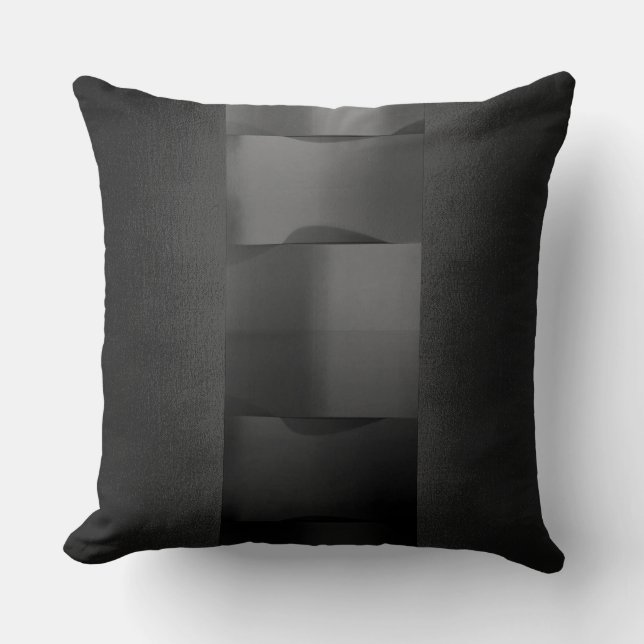 Geometry Plum Paars 3-Dimensional Black Grey Kussen (Voorkant)