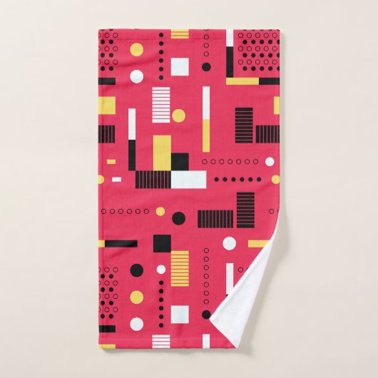 Geometry Polka Stripes Bad Handdoek (Handdoek)