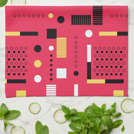 Geometry Polka Stripes Theedoek (Gevouwen)