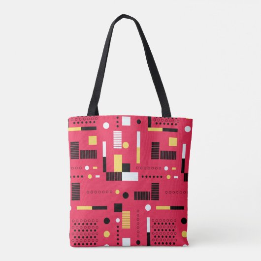 Geometry Polka Stripes Tote Bag (Achterkant)