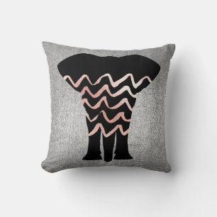 Geometry Roos Gold Blush Pink Grey Zig Zag Metal Kussen
