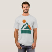 Geometry Shape Mountain Sunset T-Shirt (Voorkant volledig)