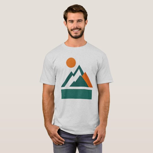 Geometry Shape Mountain Sunset T-Shirt (Voorkant volledig)