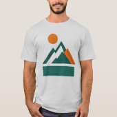 Geometry Shape Mountain Sunset T-Shirt (Voorkant)