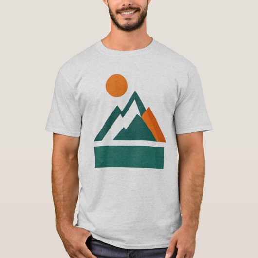 Geometry Shape Mountain Sunset T-Shirt (Voorkant)