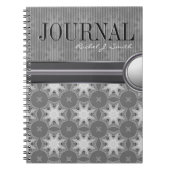 Geometry Silver White Snowflake Pattern Journal Notitieboek (Voorkant)