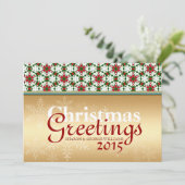 Geometry Star Snowflake Golden kerstFeestdagen Feestdagenkaart (Staand voorkant)