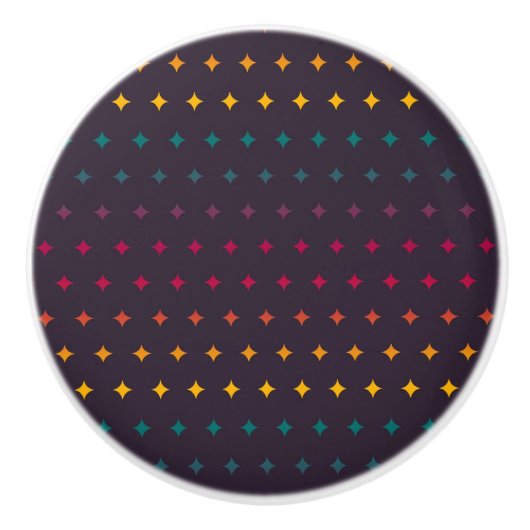 Geometry stars Rainbow Retro Cyber Punk Pattern Keramische Knop (Voorkant)