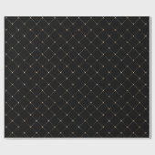Geometry Stippen Grill Sepia Black Gold Squares Cadeaupapier (Vlak)