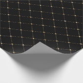 Geometry Stippen Grill Sepia Black Gold Squares Cadeaupapier (Hoek)