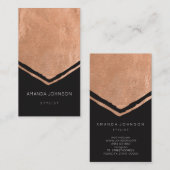 Geometry Stylist Event Black Roze Rose Gold Brush Visitekaartje (Voorkant / Achterkant)