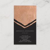 Geometry Stylist Event Black Roze Rose Gold Brush Visitekaartje (Achterkant)