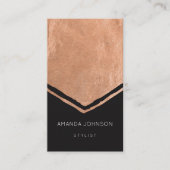 Geometry Stylist Event Black Roze Rose Gold Brush Visitekaartje (Voorkant)