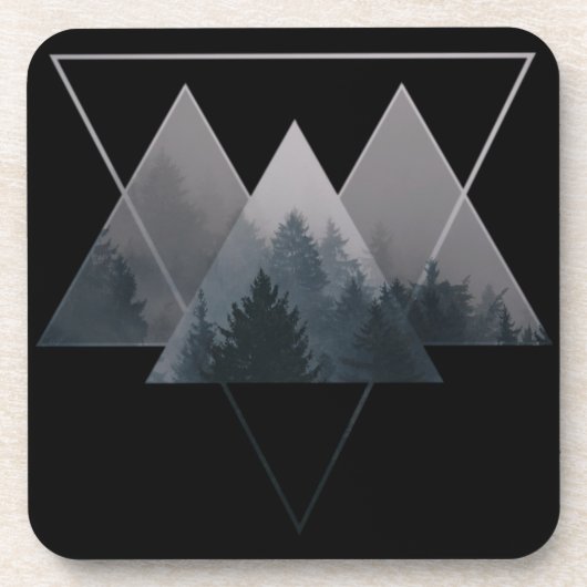 Geometry Triangles Misty Forest Bier Onderzetter (Voorkant)