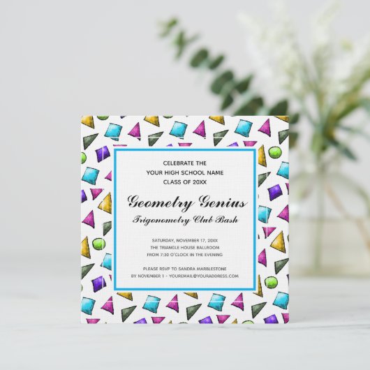 Geometry Trigonometry Genius Graduation Party Fun Kaart (Staand voorkant)