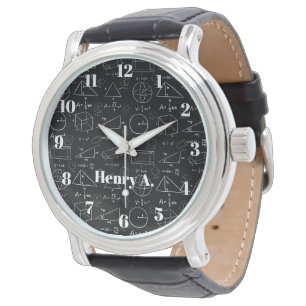 Geometry Wiskunde Stijlvol White en Black Watch Horloge