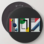 Geometryabstrakt Ronde Button 6,0 Cm (Voorkant /achterkant)