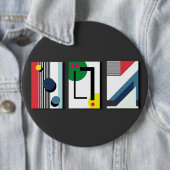 Geometryabstrakt Ronde Button 6,0 Cm (In situ)