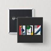 Geometryabstrakt Vierkante Button 5,1 Cm (Voorkant /achterkant)