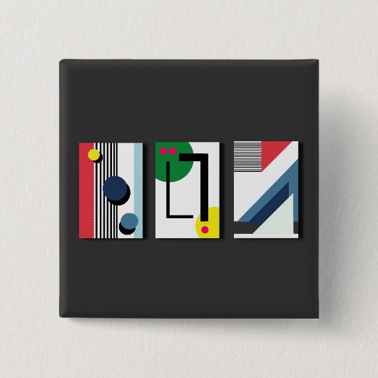 Geometryabstrakt Vierkante Button 5,1 Cm (Voorkant)