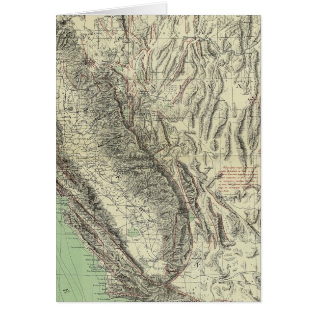 Geomorphic map, Californië, Nevada (Voorkant)