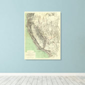Geomorphic map, Californië, Nevada Canvas Afdruk (Insitu (Houten vloer))