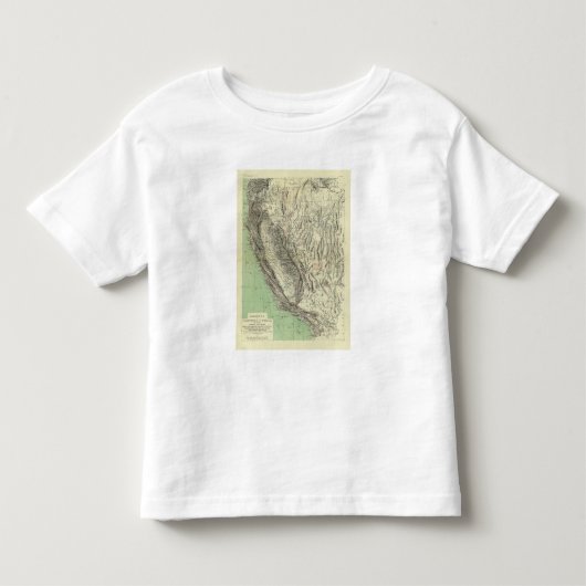 Geomorphic map, Californië, Nevada Kinder Shirts (Voorkant)