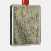 Geomorphic map, Californië, Nevada Metalen Ornament (Rechts)