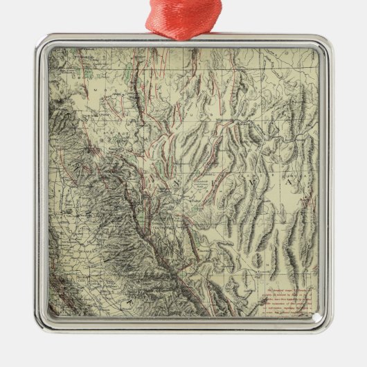 Geomorphic map, Californië, Nevada Metalen Ornament (Voorkant)